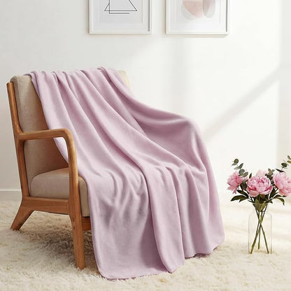 Kinlop Fleece Blanket Bulk 60 x 50 Inch Soft Lightweight Fleece Cozy Blanket Warm Throw Plush Pet Throw for Bed Couch Sofa Home Office Wedding Gifts Travel Camping(Taro Purple)