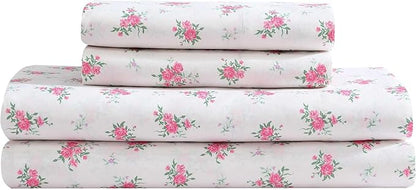 Betsey Johnson - Comforter Set, Super Soft Bedding with Matching Sham & Sheets, Includes Bonus Pillowcase & Reversible Plush Throw (Bow Stripe Pink, Queen)