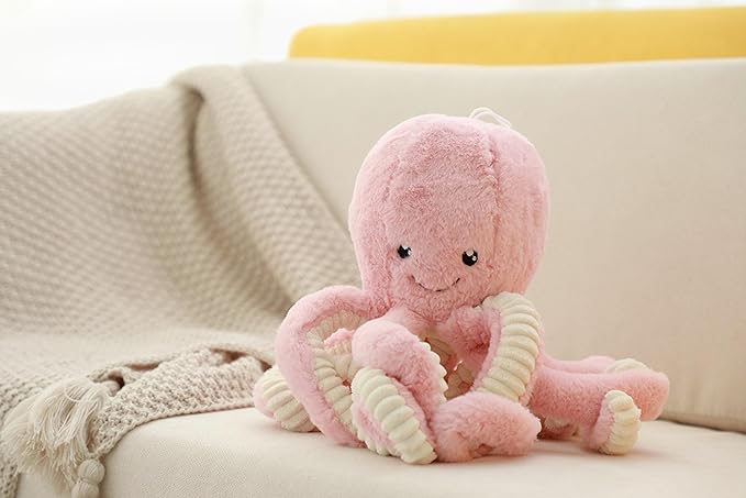Cute Big Octopus Pillows,Interior Decoration Octopus Cushion,Soft Marine Animal Decorations (Light Pink, 23.6inch)