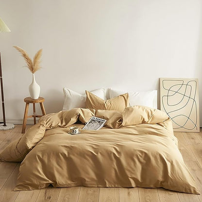 Luxlovery Beige Comforter Set Queen Champange Khaki Bedding Comforter Set Taupe Quilts Blanket Soft Durable Quilts 3 Piece Champagne Khaki Color Comforter Bedding Set