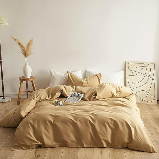 Luxlovery Beige Comforter Set Queen Champange Khaki Bedding Comforter Set Taupe Quilts Blanket Soft Durable Quilts 3 Piece Champagne Khaki Color Comforter Bedding Set
