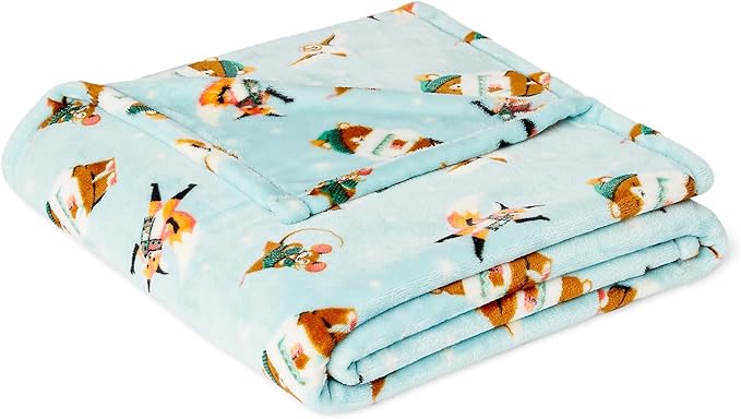 Basics Kids Fleece Blanket, Ultra-Soft Lightweight Throw for Children, Forest Friends, 50 x 60 Inches