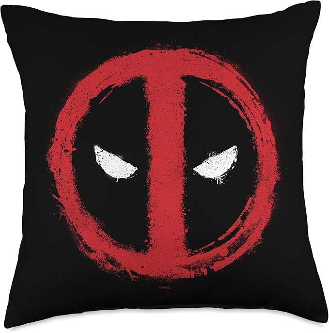 Marvel Spray Paint Deadpool Icon Throw Pillow
