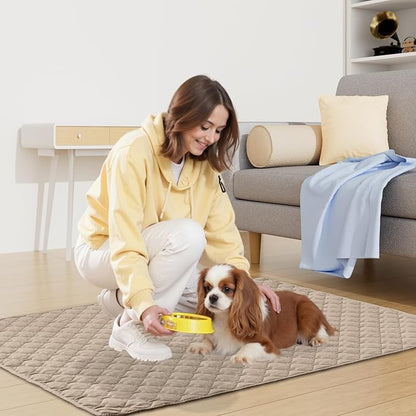 Smiry Waterproof Dog Bed Cover Blanket, Soft Reversible Pet Blanket, Washable Leakproof Cats Dogs Couch Cover for Sofa, Couch, Furniture (30x70 Inch, Taupe/Beige)