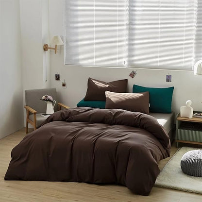 Houseri Brown Comforter Set Twin Mocha Coffee Color Bedding Comforter Sets Twin Size for Boys Girls Kids Soft Comfy Chocolate Brown Bed Comforters Vintage Dark Color Warm Dorm Quilt Blanket Twin 3PCS