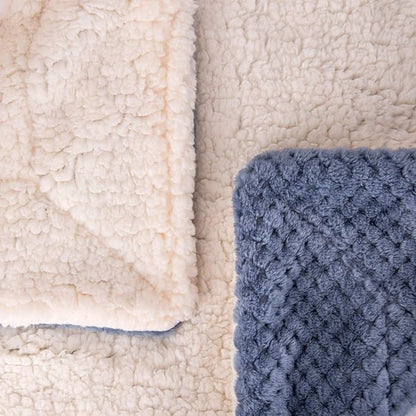 DW Plush Fleece Receiving Blanket for Dog, Cat, and Pet - Warm and Soft, Couch, Sofa, Travel and Outdoor, Camping (24" x 32", Smoked Blue)