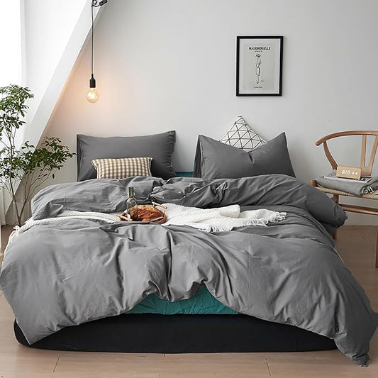 Cottonight Grey Comforter Set California King Dark Gray Bedding Comforter Set Cal King Size Charcoal Grey Blanket Quilts Lightweight 3PCS Gray Bedding Comforter Sets