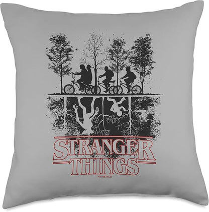 Stranger Things Upside Down Hawkins Ride Logo Throw Pillow