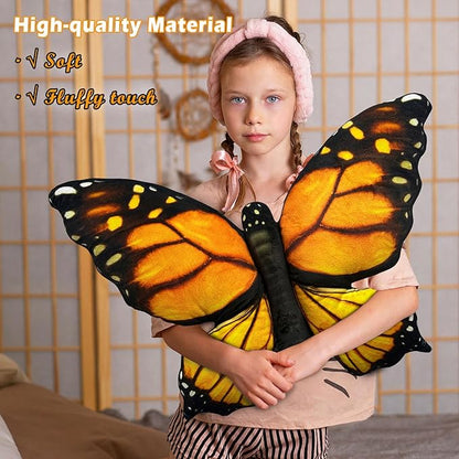 Butterfly Decorations Pillow Decorative Throw-Pillow Stuffed Animal Plush Gifts for Women Decor for Room Home Garden 24.4" x 16.5"