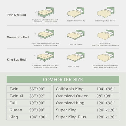 Andency Sage Green Comforter Full Size, 3 Pieces Solid Pintuck Western Boho Bedding Sets, All Season Soft Lightweight Cute Pinch Pleat Bed Set for Girls Women