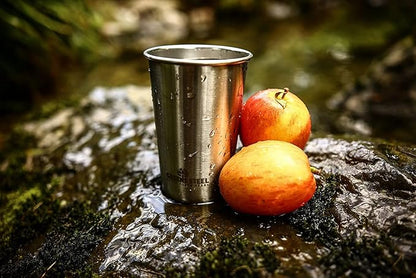 Stainless Steel Cups 20oz - Large Single wall Tumbler - Extra Strong Stackable Durable Pint Cup (2 Pack)