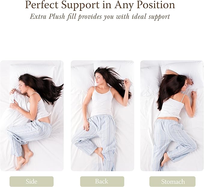 Threadmill Soft Bed Pillows King Size Set of 2 | Down Alternative Cooling Soft Pillows for Sleeping | 20 x 36 Hotel, King Size Pillows 2 Pack for Back, Stomach or Side Sleepers