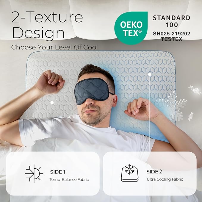 Sweetnight Cooling Pillows, Memory Foam Pillows King Size Set of 2, Almohadas para Dormir for Hot Sleepers