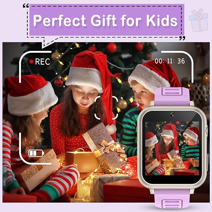 Kids Smart Watch Girls Ages 4-12, Smart Watch for Kids with HD Touch Screen 39 Games Camera Video Alarm Music Pedometer Flashlight 12/24 hr Educational Toys Birthday Gifts for Girls Age 6 7 8 9 10