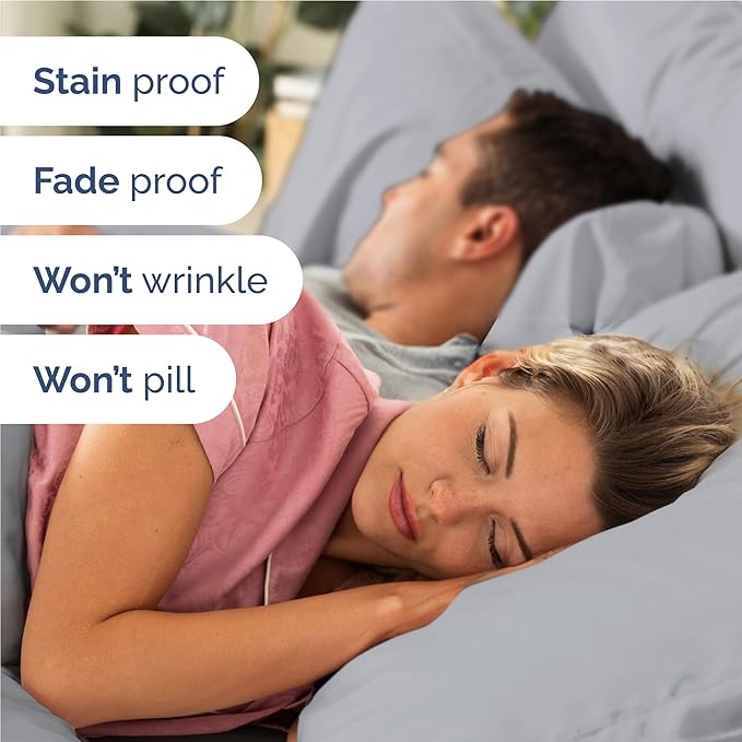 Full 6 Piece Sheet Set - Comfy Breathable & Cooling - Ultra-Soft Hotel Luxury Bedding Set with 8-16 Inch Deep Pockets - 1 Flat & 1 Fitted Sheet & 4 Pillowcases - Wrinkle Free & Easy Care - Steel Blue