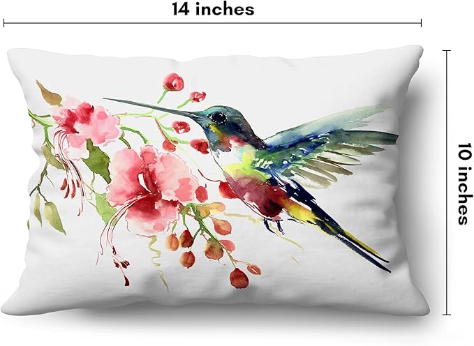 Americanflat 14x10 Throw Pillow with Sewn-in Insert - All-in-One Decorative Pillows - No Cover Needed - Soft and Durable Cushion for Bed or Sofa - Polyester - White