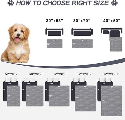 Smiry Waterproof Dog Bed Cover Blanket 82x82, Soft Reversible Pet Blanket, Washable Leakproof Cats Dogs Couch Cover for Sofa, Couch, Furniture, Grey/Light Grey