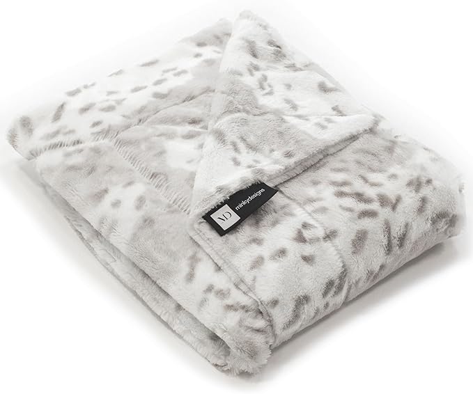 Minky Designs Arctic Lynx Minky Blanket – Ultra Soft Faux Fur Throw Blanket for Couch, Bed & Home – Fluffy, Warm & Luxurious – Posh Collection (X-Large, 60x84)