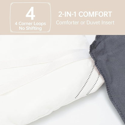 MUXHOMO Queen Comforter Set, All Season Ultra Soft Down Alternative Bedding - 3 Piece Lightweight Bed Set Includes 1 Comforter (90"x90") and 2 Pillow Shams (20"x26"), Wihte