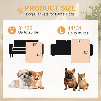 Dog Blanket, Soft Fleece Dog Blankets for Small Medium Dogs, Fluffy Flannel Pet Cat Puppy Blanket Mat Cover for Bed Couch, Cute Paw Print Throw Blanket for Dogs, Black, 40"X30"