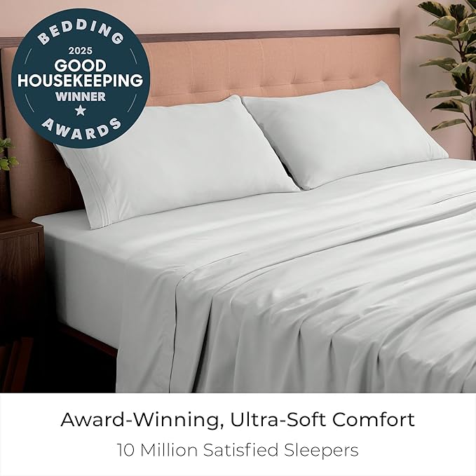 Mellanni King Sheets Set - 4 PC Iconic Collection Bedding - Hotel Luxury, Extra Soft, Cooling Bed Sheets - Wrinkle, Fade, Stain Resistant (King, Ivory)