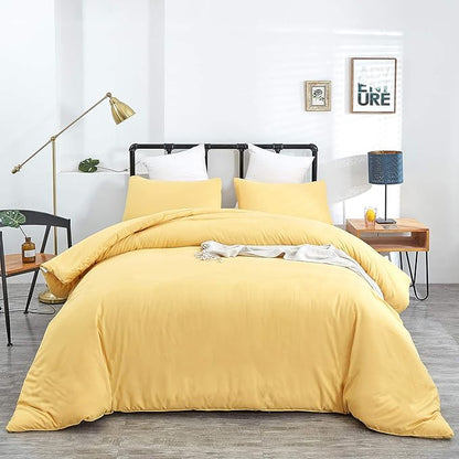 Wellboo Yellow Comforter Sets King Light Yellow Bedding Comforter Sets Cotton Solid Bright Yellow Warm Bedding Blankets King Size Soft Health Spring Yellow Fresh Luxury Bedding Plain Yellow King Bed