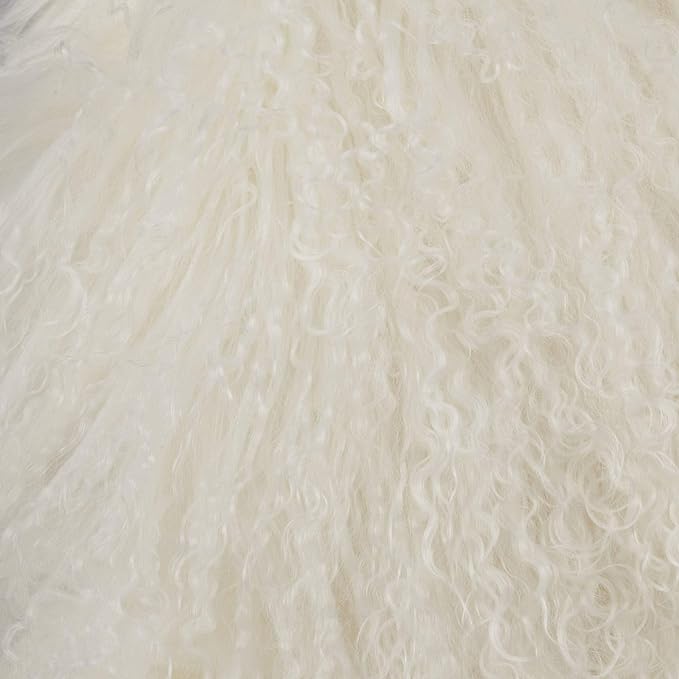 SARO LIFESTYLE Mongolian Lamb Fur Poly Filled Throw Pillow