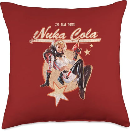 Fallout Video Game Retro Nuka Cola Ad Throw Pillow