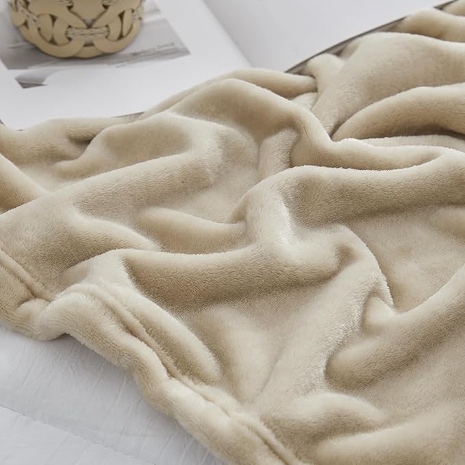 Hansleep Fleece King Size Blanket for Bed Taupe, Super Soft Flannel Fuzzy King Plush Cozy Blanket for All Seasons, Taupe, King 90x108 Inches
