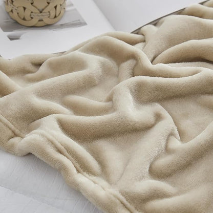 Hansleep Fleece Blanket Twin Size Taupe, Soft Cozy Twin Blanket, Fuzzy Flannel Blanket for Bed, Sofa, Couch, Travel, Camping, Taupe, 60x80 Inches