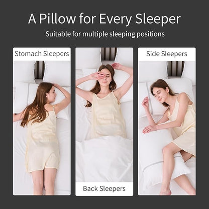 King Size Pillows Set of 4, Firm Hotel Pillows for Sleeping, Coolings Bed Pillows for Side & Back Sleepers, Down Alternative Filling, 20 x 34 Inches