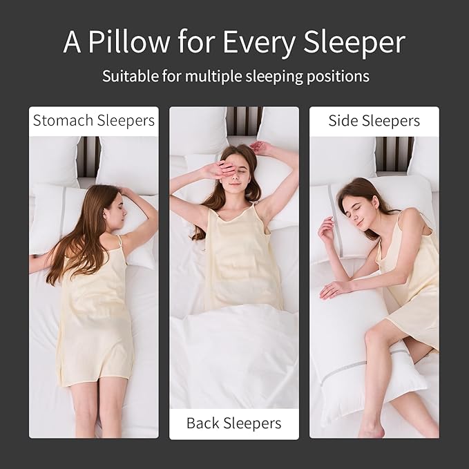 Bed Pillows Standard Size Set of 4, Firm Hotel Pillows for Sleeping, Cooling Pillows for Side & Back Sleepers, Down Alternative Filling, 20 x 26 Inches