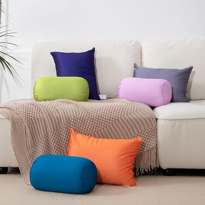 Microbead Throw Pillow Bedding Neck Pillows with Removable Cover, 16" x 12" Bed and Couch Decorative Pillow for Home Sofa Bedroom Fun Colors Support. Silky, Comfortable (Green Apple)