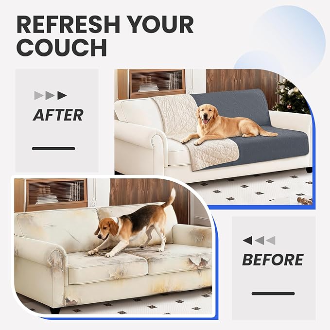 Waterproof Couch Covers for Pets, Waterproof Dog Bed Cover, Anti-Slip Soft Dog Blankets, Couch Cover for Dogs Washable, Pet Blanket for Puppy Large Dogs Cat (82x120 Inch, Dark Grey)