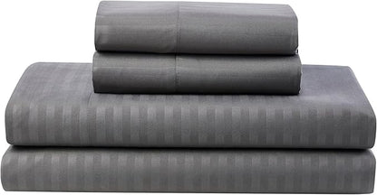 King Size Comforter Set 8 Piece Bed in a Bag with Bed Skirt, Fitted Sheet, Flat Sheet, 2 Pillowcases, 2 Pillow Shams, King, Dobby Gray