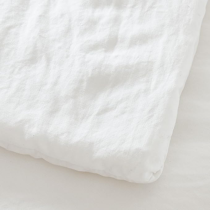WRENSONGE Queen Comforter Set - 3 Pieces Prewashed White Comforter Soft Lightweight Bedding for All Seasons, Fluffy Down Alternative Comforter Queen Size with 2 Pillow Shams