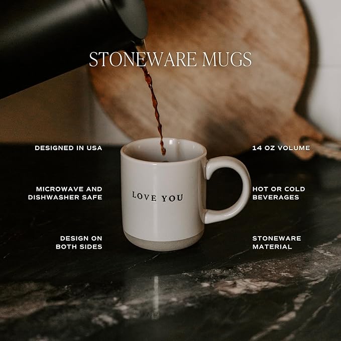 Sweet Water Decor Stoneware Coffee Mugs | Novelty Coffee Mugs | 14oz Stoneware Coffee Cup | Microwave & Dishwasher Safe | Motivational Coffee Mug | Birthday Gift (You Got This)