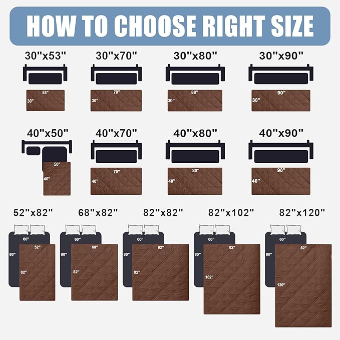 Smiry Waterproof Dog Bed Cover Pet Blanket, Soft Washable Dog Blanket for Furniture Bed Couch Sofa Reversible, Checkered (52"x82", Brown/Brown)