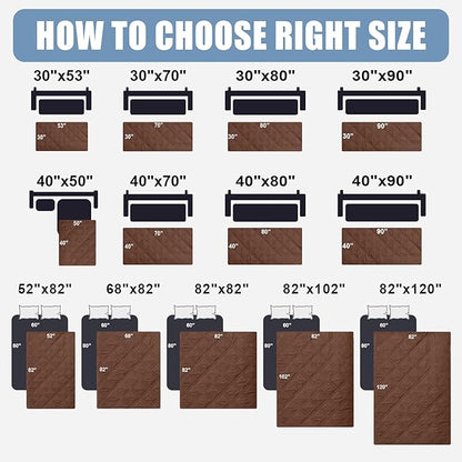 Smiry Waterproof Dog Bed Cover Pet Blanket, Soft Washable Dog Blanket for Furniture Bed Couch Sofa Reversible, Checkered (52"x82", Brown/Brown)