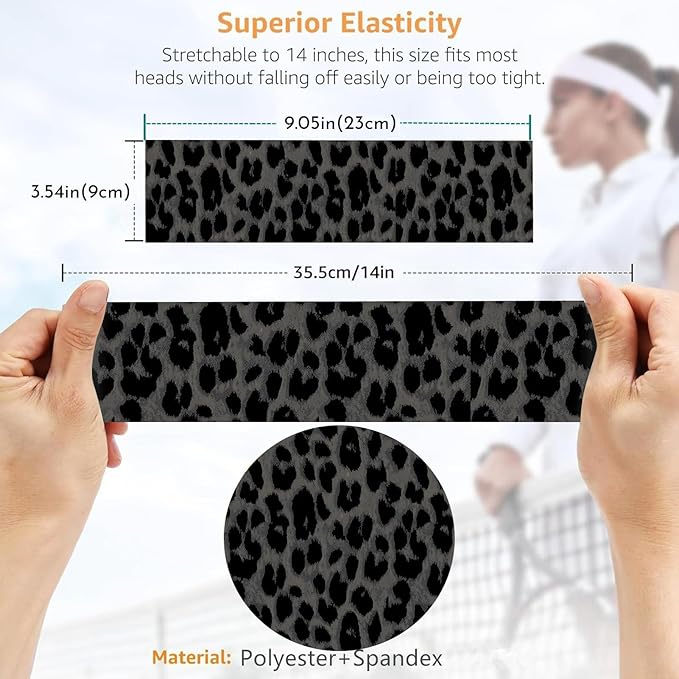 Headbands for Women Trendy Leopard Wide Head Bands for Women's Hair Non Slip Wraps Elastic Stretchy Cheetah Bandanas Workout Fashion Hair Accessories Birthday Gifts for Valentines 6PCS