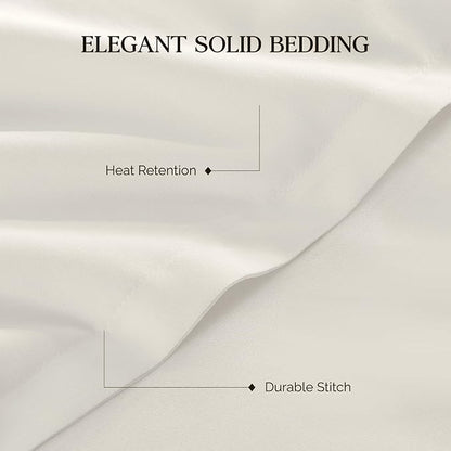 Andency Ivory California King Comforter Set, 3 Pieces Cream Cal King Lightweight Soft Solid Bed Comforter, Oversized Fluffy Microfiber Bedding Set (104x96In, 2 Pillowcases)