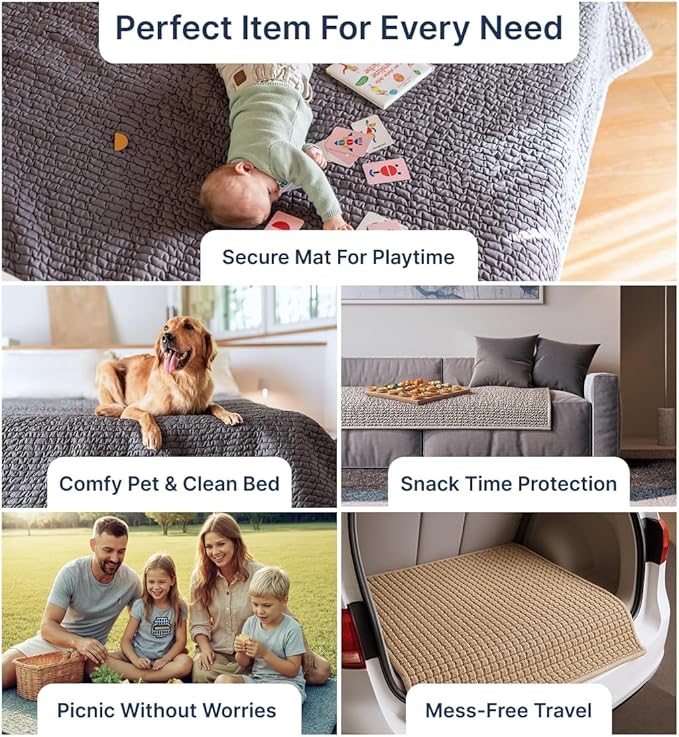 PAULATO BY GA.I.CO. Waterproof Couch Cover – 24x47 Blanket for Sofa Car Seat or Crate – Machine Washable Absorbent Reusable Pad for Puppy Training – Dogs Cats Pets Friendly Protector - Marsala