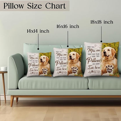 Personalized Pet Memorial Throw Pillow with Photo, Pet Loss Gifts Dog, Loss of Dog Sympathy Gift, In Memory of Dog Gifts, Pet Photo Gifts for Dog Lovers, Pet Loss Gifts, Dog Bereavement Gifts