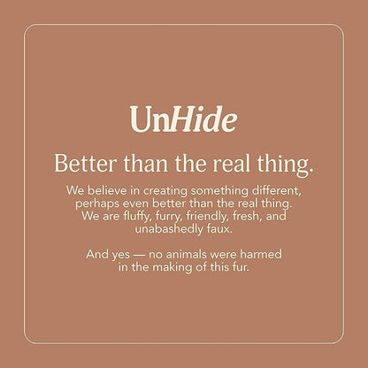 UnHide Floof Pet Bed - Medium (28" x 10") - Extra Soft Dog Bed - Removable Faux Fur Cover - Machine Washable - Helps Ease Pet Anxiety & Provides The Perfect Sleep - Beige Bear