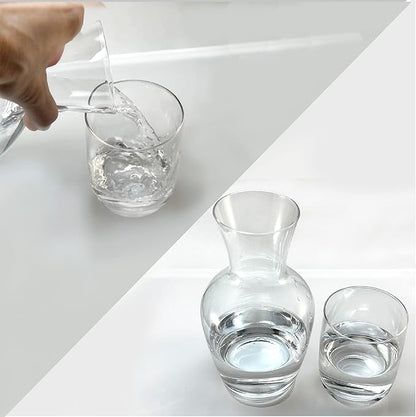 Lily's Home 26 oz Water Carafe, With Glass Cup as Lid, Bedside Water Carafe for Bedroom, Bathroom, or Kitchen, Ideal for Midnight Hydration and End Table Decor