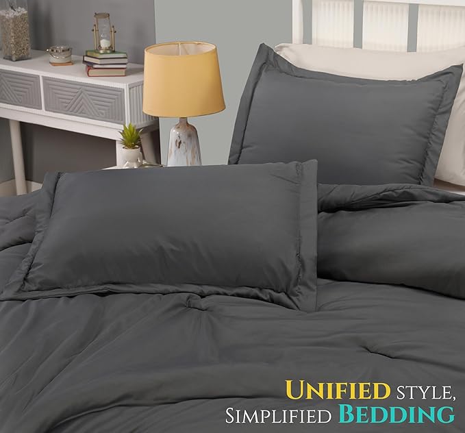 King Comforter Set 3 Piece Grey by Utopia Bedding, Comforters King Size, Bedding Comforters Sets, Down Alternative Soft Bed Set, 1 Comforter (90 x 102 inches) 2 Pillow Shams (20 x 36 inches)