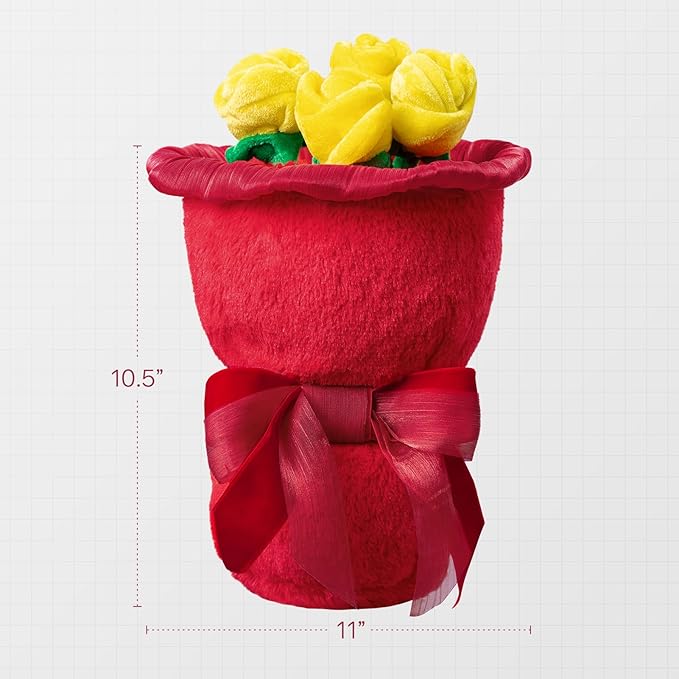 Phantoscope Valentine Pillows, Handcrafted Plush Rose Bouquet Shaped Pillow Valentines Day Decorations Throw Pillow for Home Living Room Sofa Couch, Red, 10.5 X 10 Inches