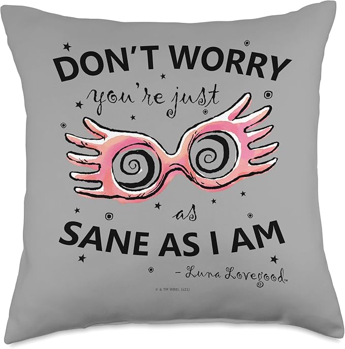 Harry Potter Luna Lovegood Spectrespecs Black Throw Pillow