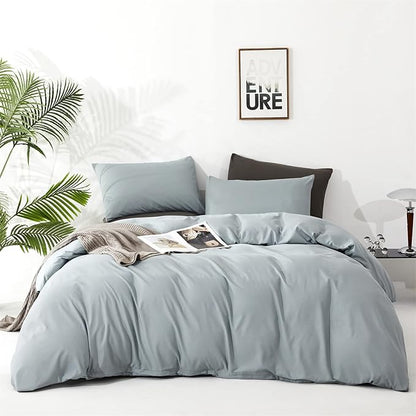 KAREVER Dusty Blue Comforter Set Cal King Size Blue Bedding Women 3 Pieces Blue Color California King Bed Blanket Set