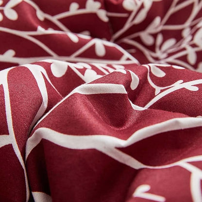 Christmas Bed in a Bag Burgundy Red Comforter Sheet Set 7 Pieces King Size Tree Branch Soft X-max Holiday Bedding Set (1 Comforter 2 Pillow Shams 1 Flat Sheet 1 Fitted Sheet 2 Pillowcases)